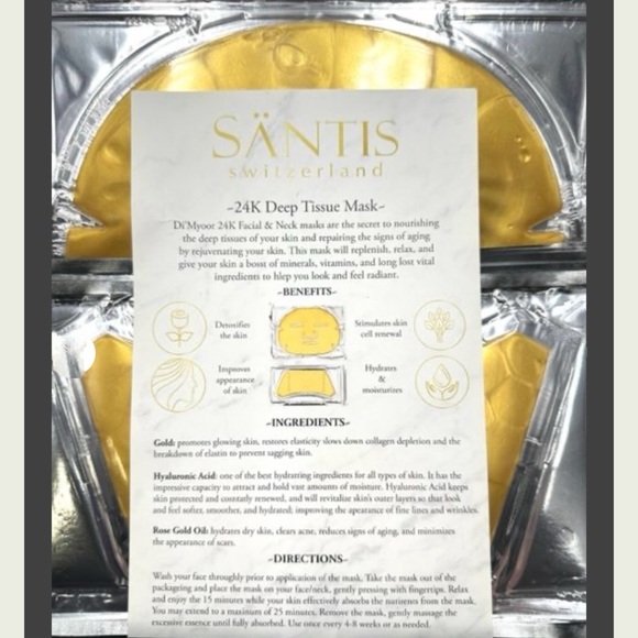 NWT 24k Gold Face And Neck Mask Set - Picture 4 of 4